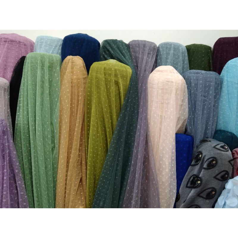 bahan/ kain tille dot