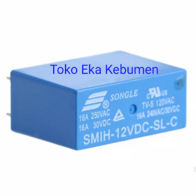 Relay 12vdc 12 v 16amper 8 pin songle rile rele 16 a