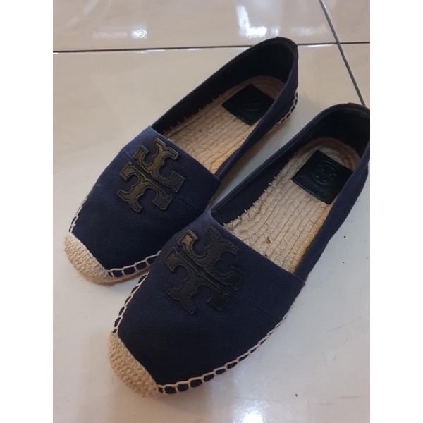 SEPATU TORY BURCH Espadrille weston navy SHOES BRANDED AUTHENTIC ORIGINAL TB SANDAL SECOND BEKAS THR