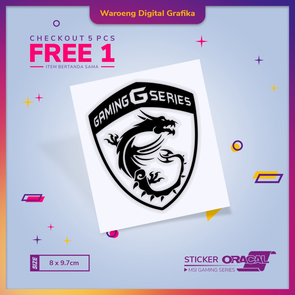 Cutting Sticker PC / Laptop MSI Gaming Series | Stiker MSI | Decal MSI