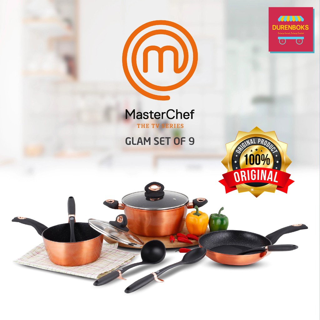Original Master Chef Glam Set of 9 Panci / Pan / Wajan / frypan Premium