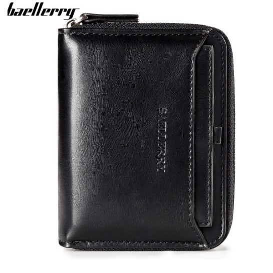 DOMPET KULIT PRIA  / Baellerry D3124 Original / Dompet Pendek Pria Wanita Zipper / Bahan Kulit