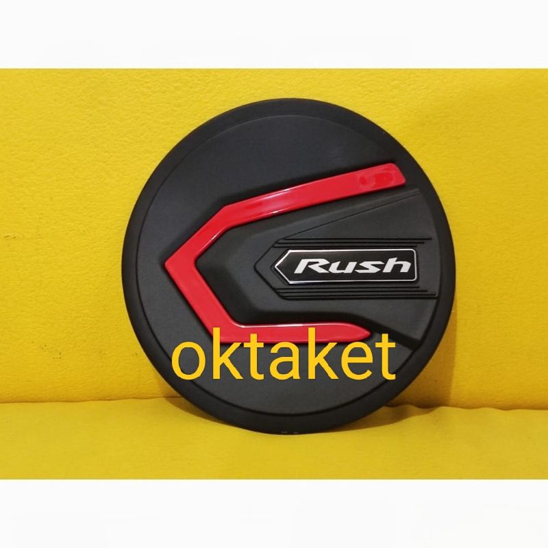 Tank Cover / Tutup Tangki All New Rush 2018 2019 2022  Hitam Dop List merah