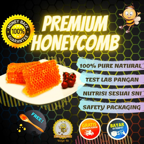 

Madu Sarang Honeycomb Asli Murni Premium Original Apis Mellifera Netto 500gram