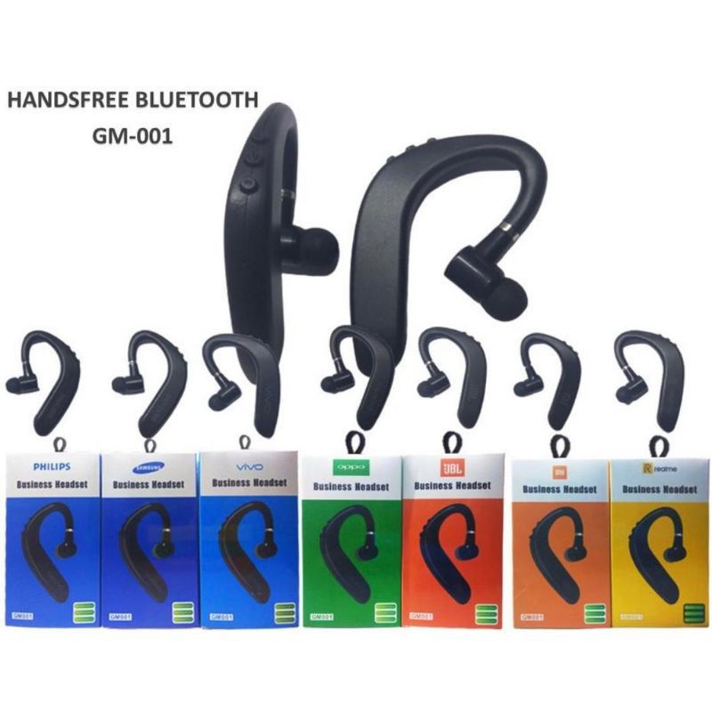 Handsfree Earphone Bluetooth Brand GM - 001 New Model  Suport for All Android / Smartphone