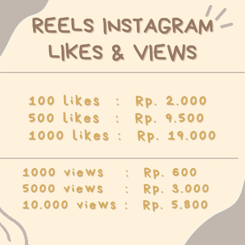 REELS INSTAGRAM LIKES DAN VIEWS