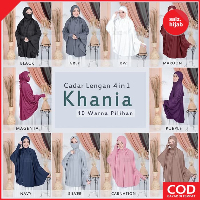Jilbab Cadar Bergo Masker Bergo Lengan Panjang Jilbab Masker Jumbo Kania 4in1-7