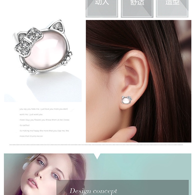 BTS-ERJ88HK ANTING WANITA HELLOKITTY TITANIUM SILVER 925 ANTI KARAT/STUD EARRING HELLOKITTY