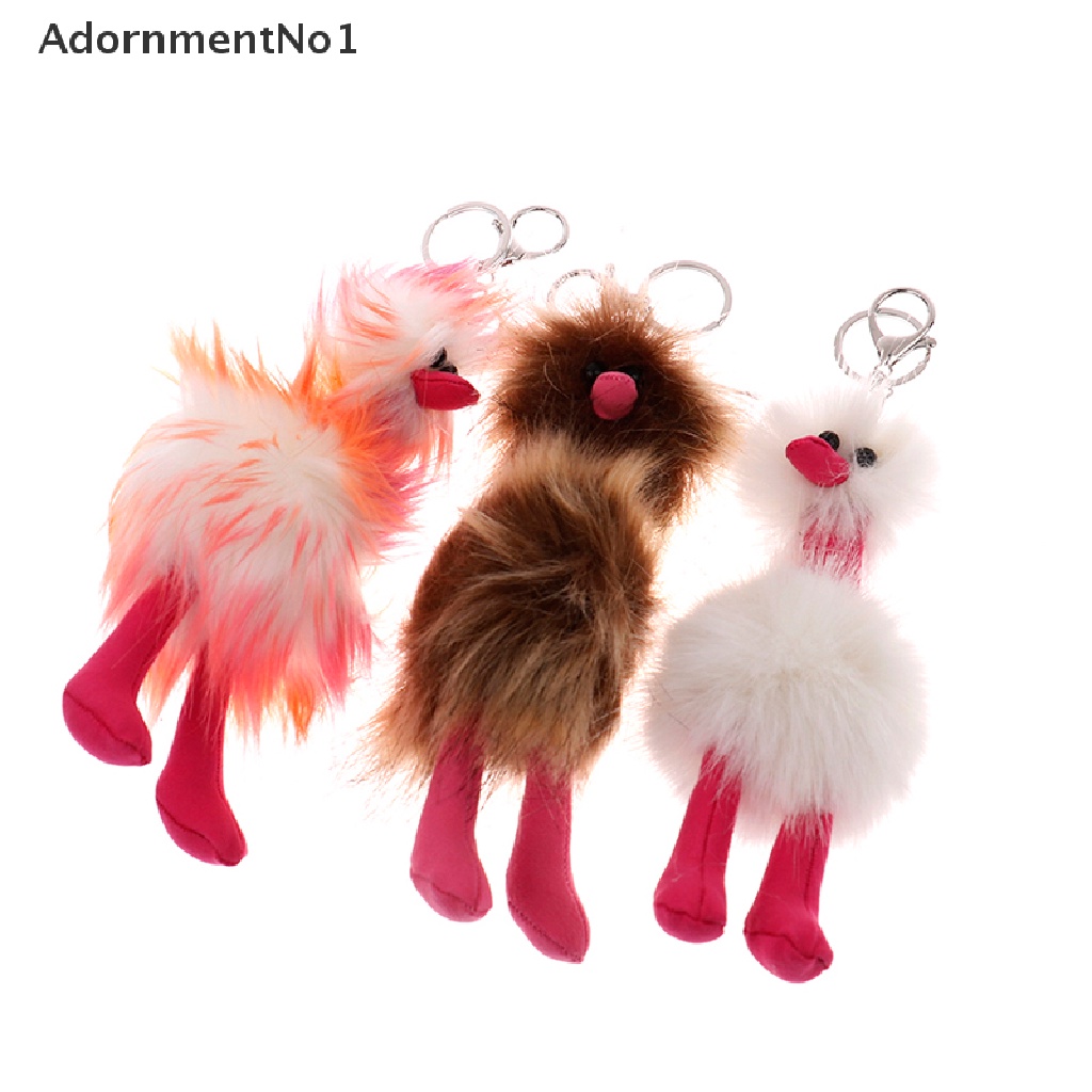 (AdornmentNo1) Gantungan Kunci Bentuk Burung Unta / Flamingo Bahan Plush