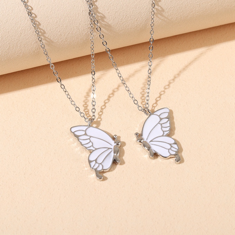 2pcs / Set Kalung Persahabatan Model Butterfly Matching Untuk Wanita