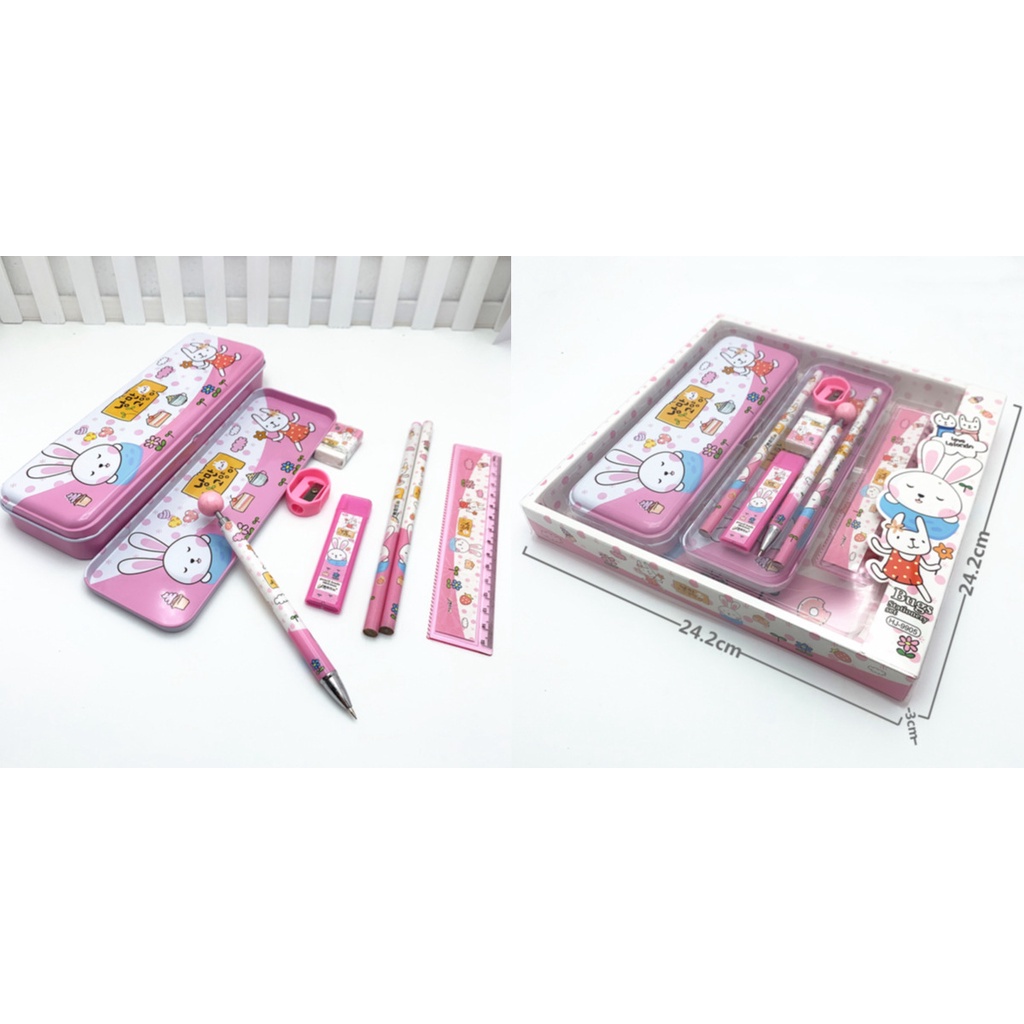 DODORY 2010_STATIONARY_SET Kotak Pensil Anak Set 7In1 Stationery Alat Tulis Kotak Pensil Karakter