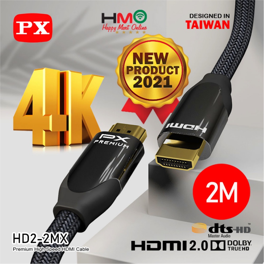 Kabel HDMI Ultra HD 4K High Speed HDR Nylon Braided 2M PX HD2-2MX