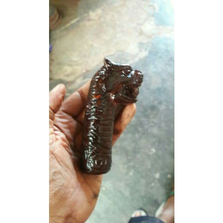Deder keris / handle gagang ukir macan kayu galih asem