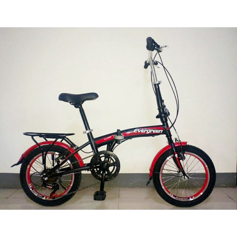  Sepeda  lipat evergreen  7 speed folding bike ring 16 KHUSUS 