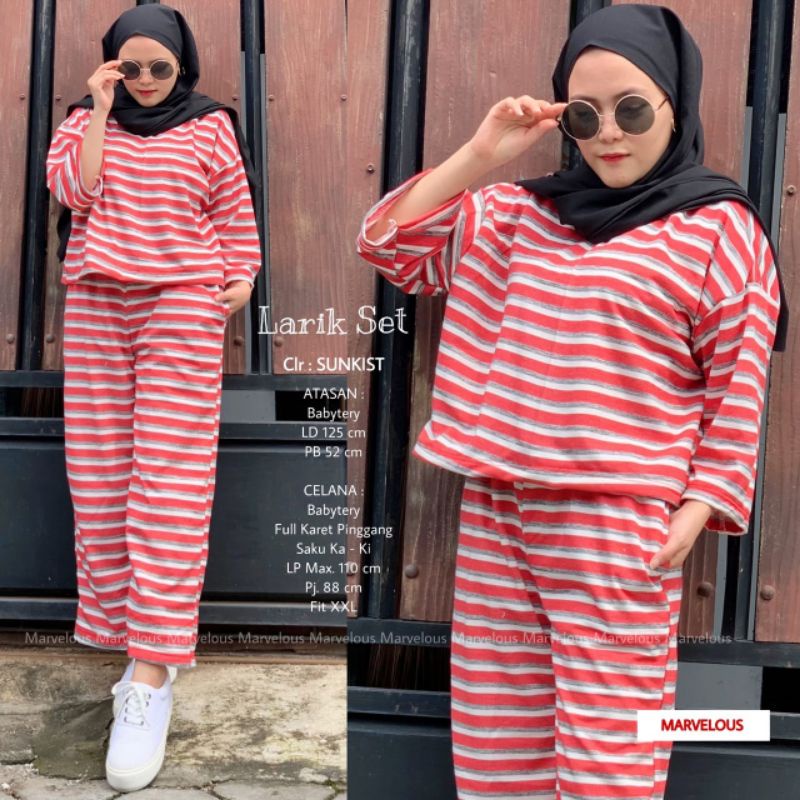 Larik set by marvelous / Set olahraga wanita salur rekomended