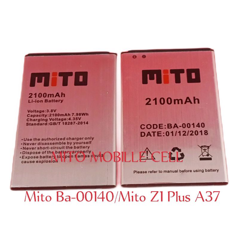 Baterai Battery Batre Batrai Mito Ba-00140 Ba 00140 Mito Z1 A37