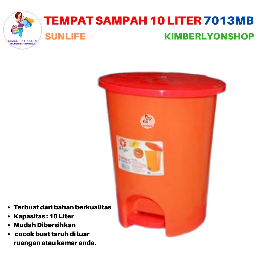 Tempat Sampah Injak Vertex Dustbin 10 Liter 7013 MB Sunlife