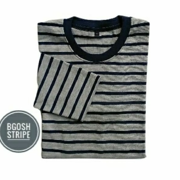 Kaos pria wanita Stripe Garis lengan panjang