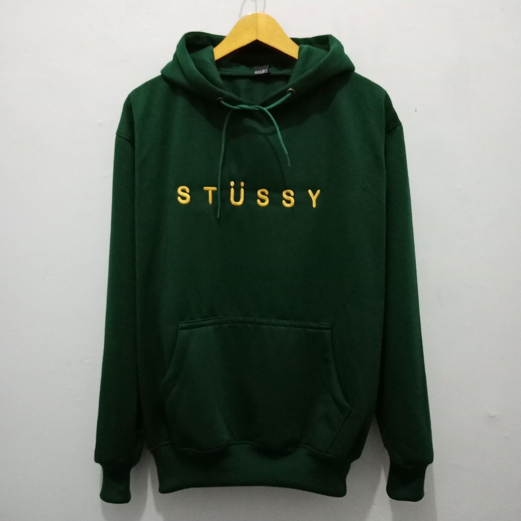 dark green stussy hoodie