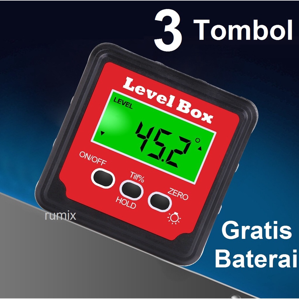 Inclinometer Digital Alat Ukur Sudut Kemiringan Slope Level Box Angle Derajat Protractor Finder Wit Magnet