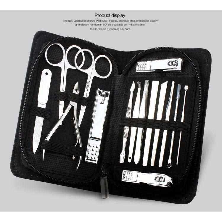 DIOLAN Set Perlengkapan Manicure Pedicure 15 PCS - ATE-3061