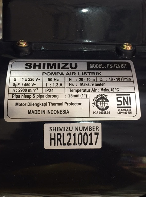 Pompa air listrik Shimizu 128bit