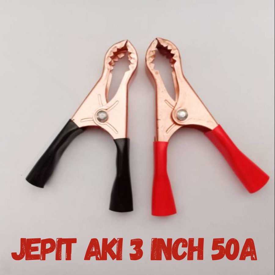 JEPIT AKI 3 INCH 50A BAHAN TEBAL PENJEPIT ACCU BUAYA MOTOR MOBIL