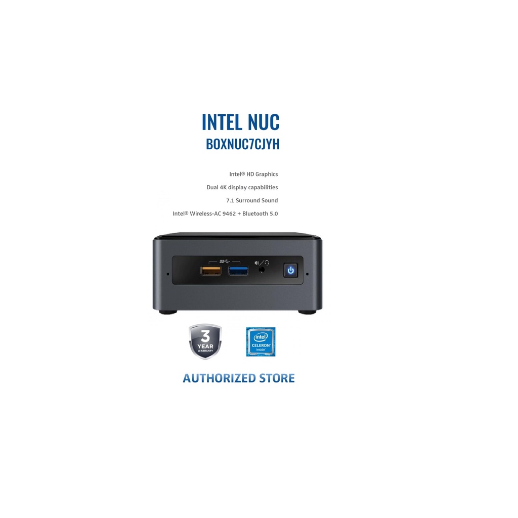 Mini PC Intel NUC Intel Celeron J4005 BAREBONE - (BOXNUC7CJYH)