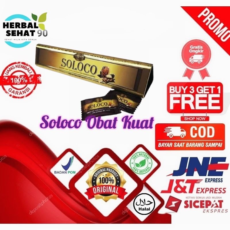 Soloco Permen Coklat Asli tambah stamina pria Original isi 12