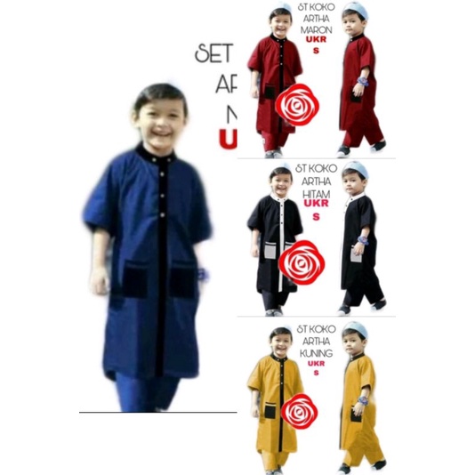 KD ST CACA KS baju anak Koko laki-laki baju anak umur 5 6 7 tahun pesta anak cowok lucu Lebaran/terb