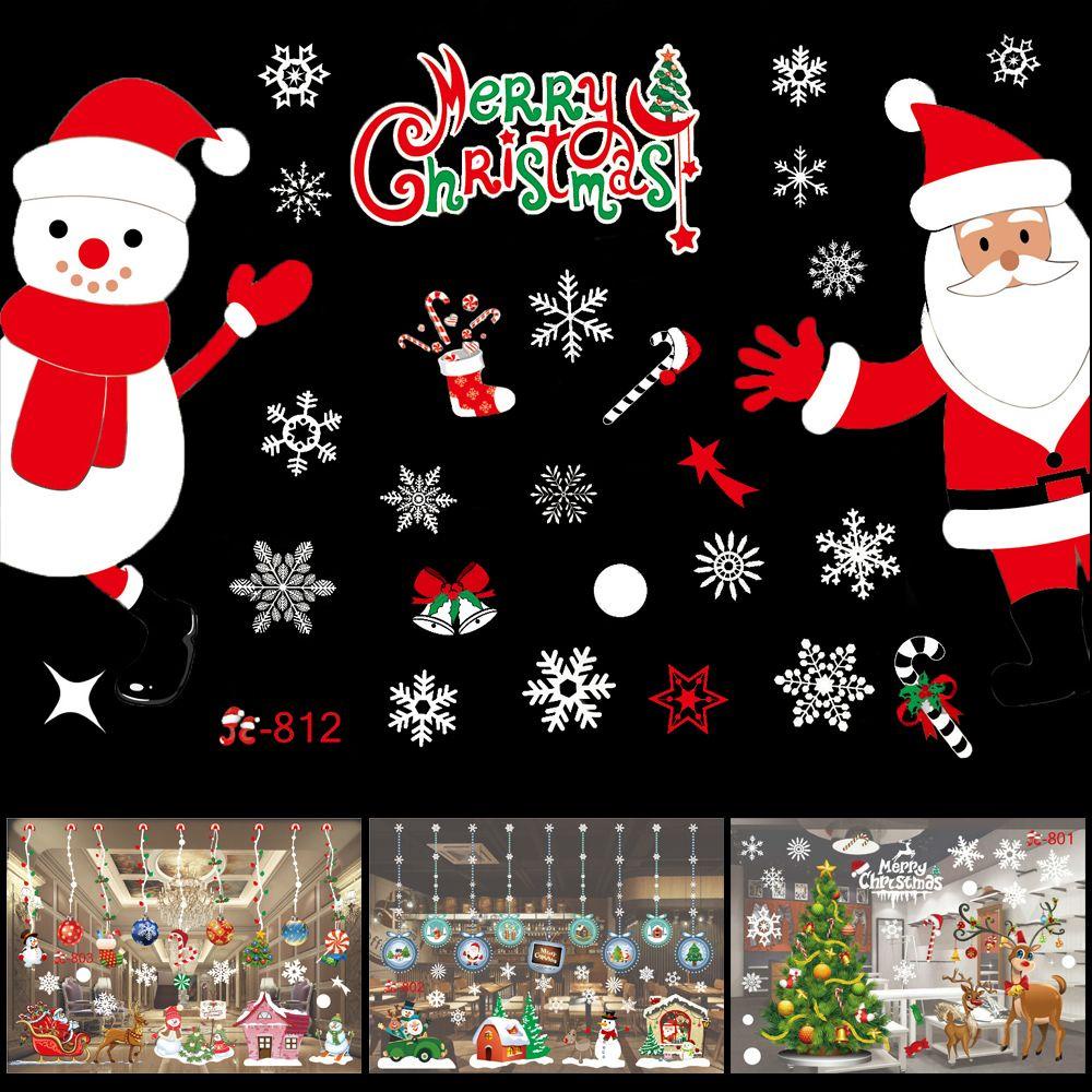 Solighter Stiker Jendela Removable Snowflake Happy New Year Dekorasi Rumah Merry Christmas Shopjendela Hiasan