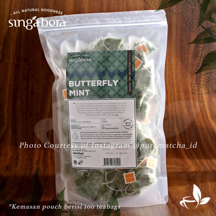 

B0621D Singabera Teh Premium Indonesia - Singabera Butterfly Mint 1Tb 054