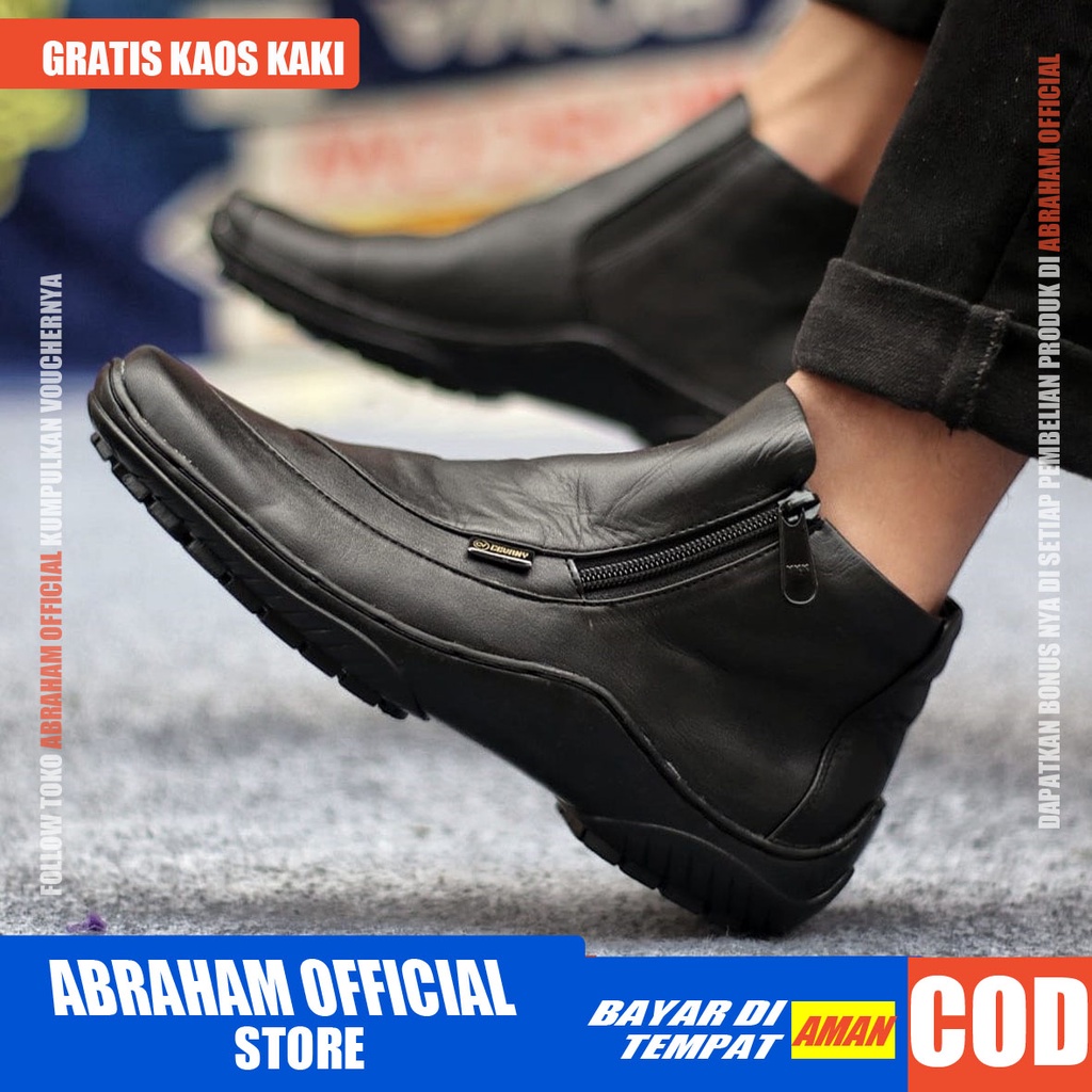 ABRHM X CORA Sepatu Formal Pria Sepatu Pria Casual Kulit Asli Sepatu Casual Sepatu Kasual Cowok / Cowo Oxford Kerja Kantor Kuliah Kondangan Gaya Keren Kekinian Original Murah Terlaris