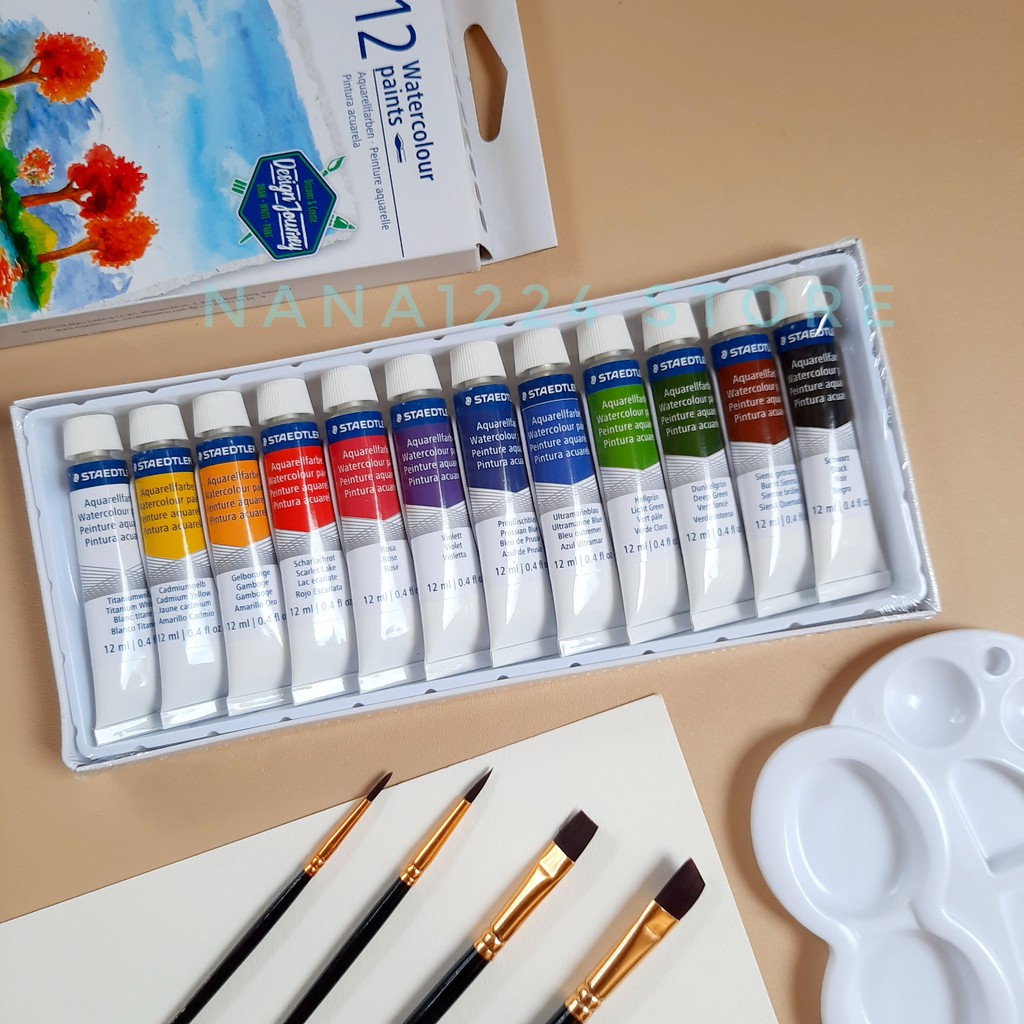 

WATERCOLOR PAINTS STAEDTLER 12 WARNA CAT AIR TUBES