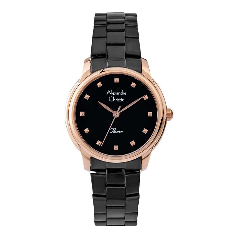 Alexandre Christie AC 2835 LH BBRBA Ladies Black Rosegold Stainless Steel
