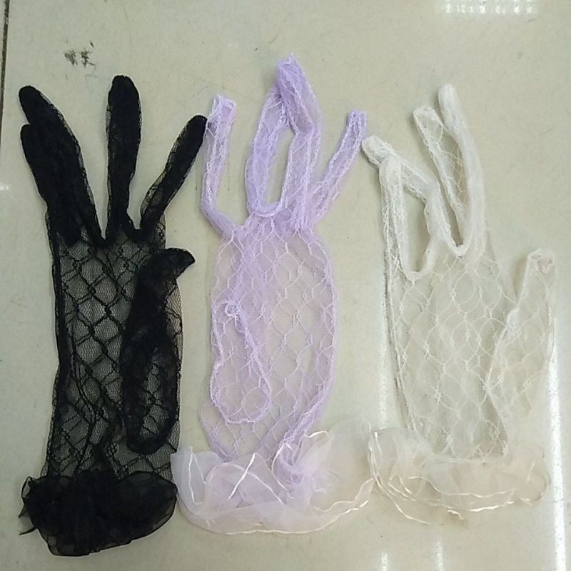 TERMURAH!!Sarung Tangan Pengantin Brukat Pendek-Gloves Pesta