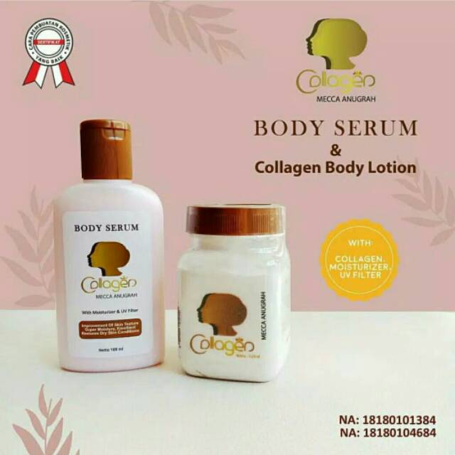 PAKET ISI 2 MECCA ANUGRAH BIBIT COLLAGEN LOTION DAN BODY SERUM