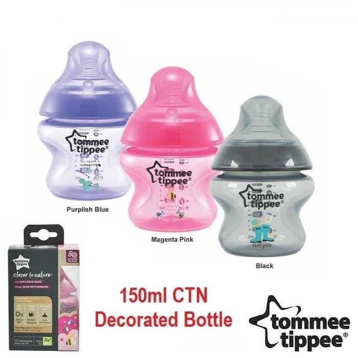 Tommee Tippee Botol Susu 150ml Warna Decorated CTN Baby Bottle