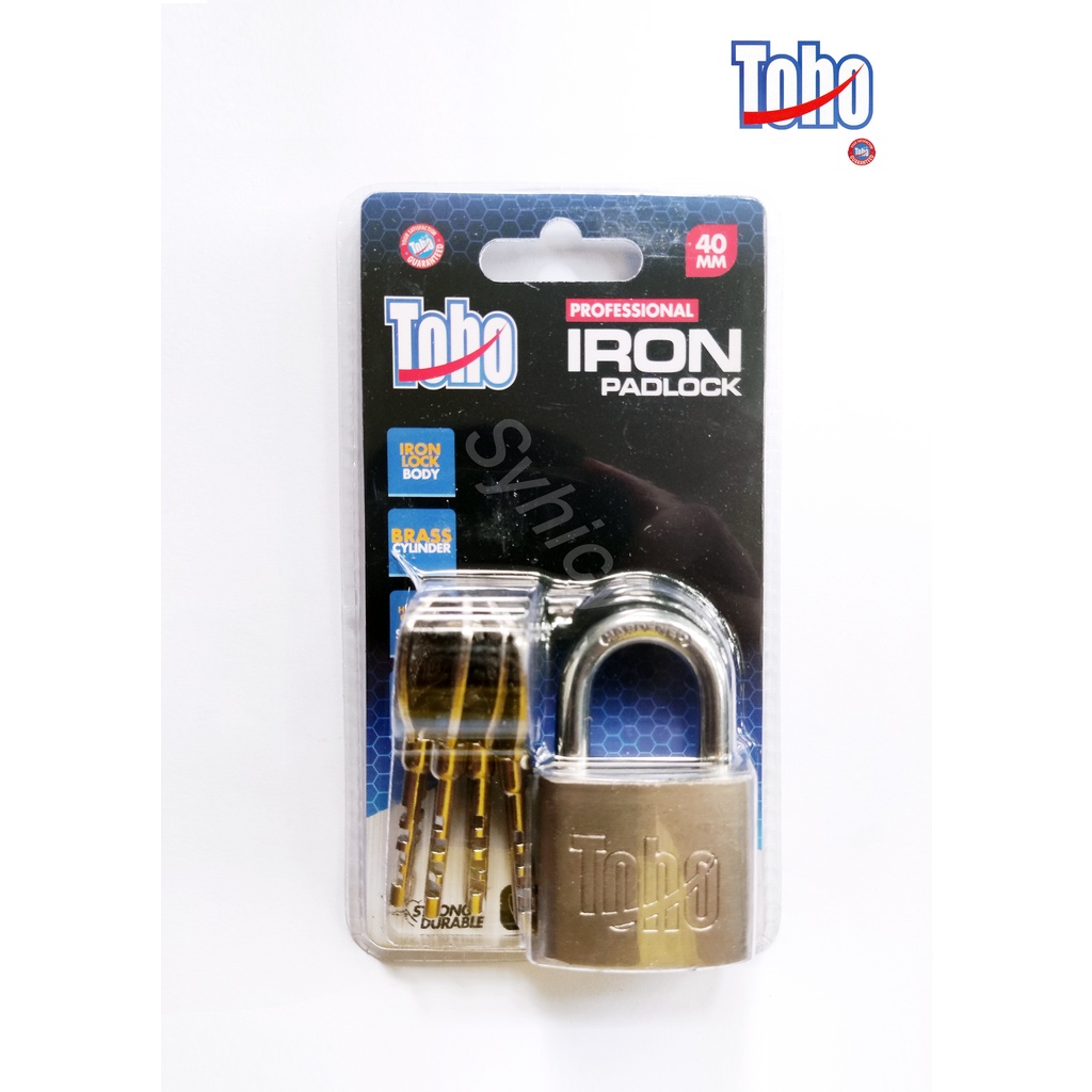 Gembok Toho Leher Pendek / Iron Padlock Short Neck Toho 40 mm