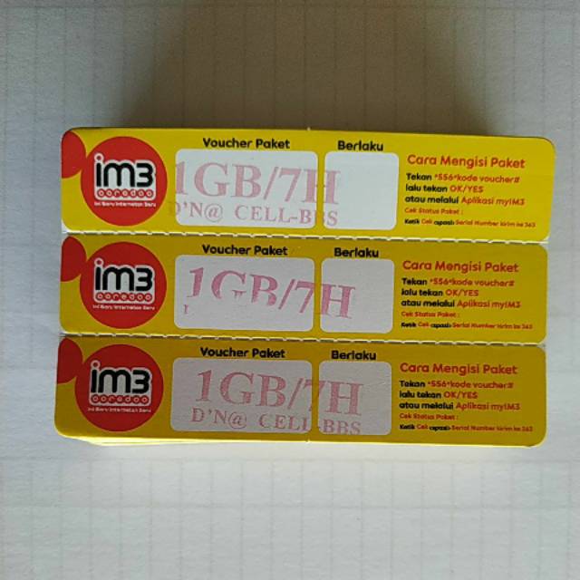 Voucher Indosat 1 GB aktif 7 hari