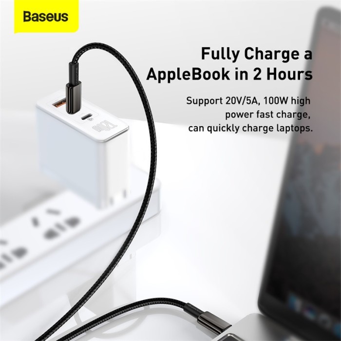 Baseus Tungsten Kabel Data USB Type C to Type C 100W 1M