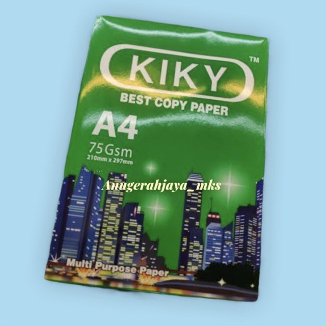 Kertas HVS A4 75 Gram KIKY - Kertas HVS A4 75gsm (isi 1 rim)