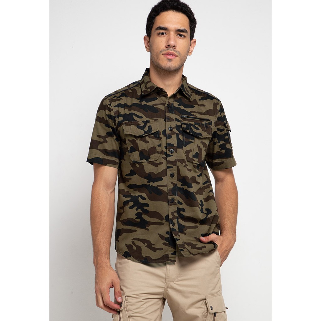 KEMEJA LORENG PRIA LENGAN PENDEK MGEE YANKEE 002