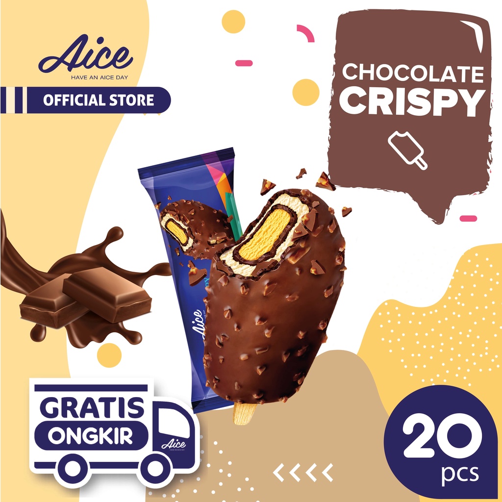 Jual Aice coklat crispy 1 box isi 30pcs Shopee Indonesia