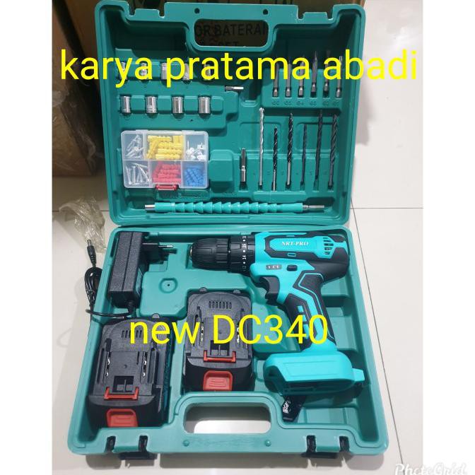 -READY- MESIN BOR BATRE BATERAI CORDLESS NRT PRO DC 340 + SET NRT DC340 SET - NEW 340