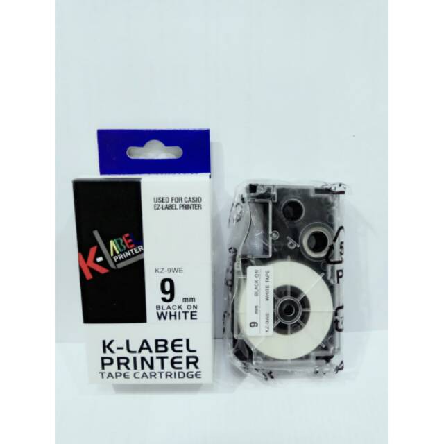 

k-label printer used for casio ez label printer black on white 9 mm kz-9we