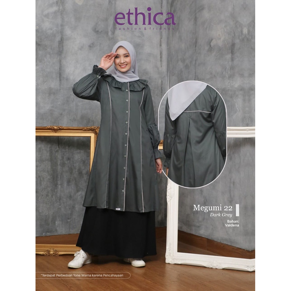 TUNIK TERBARU 2021 ETHICA MEGUMI 22 DARK GREY