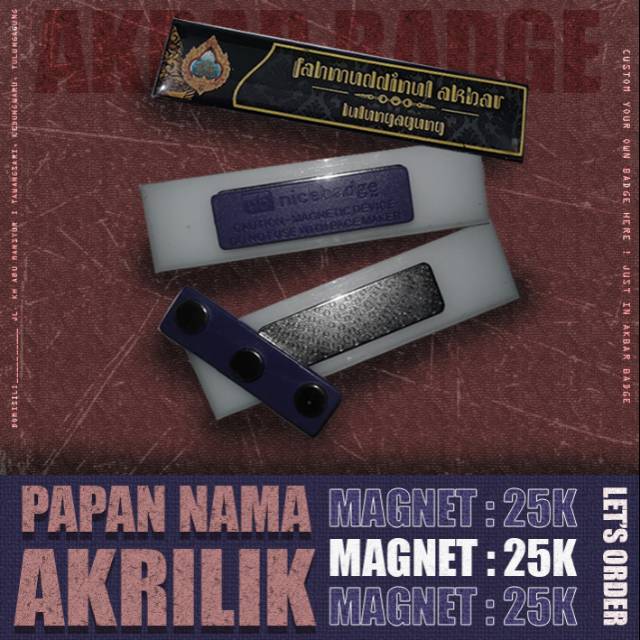

Papan Nama Akrilik Magnet Spesial (Bisa Ecer)