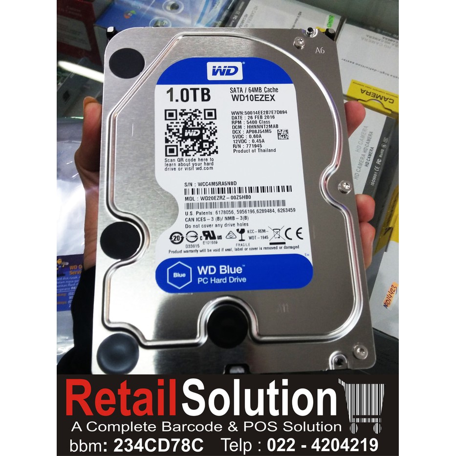 WD Blue 3,5&quot; 1TB SATA3 64MB Cache Internal Hard Disk