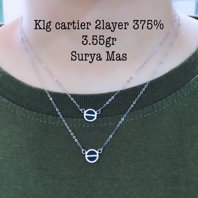 Kalung cartier 2layer emas 375%